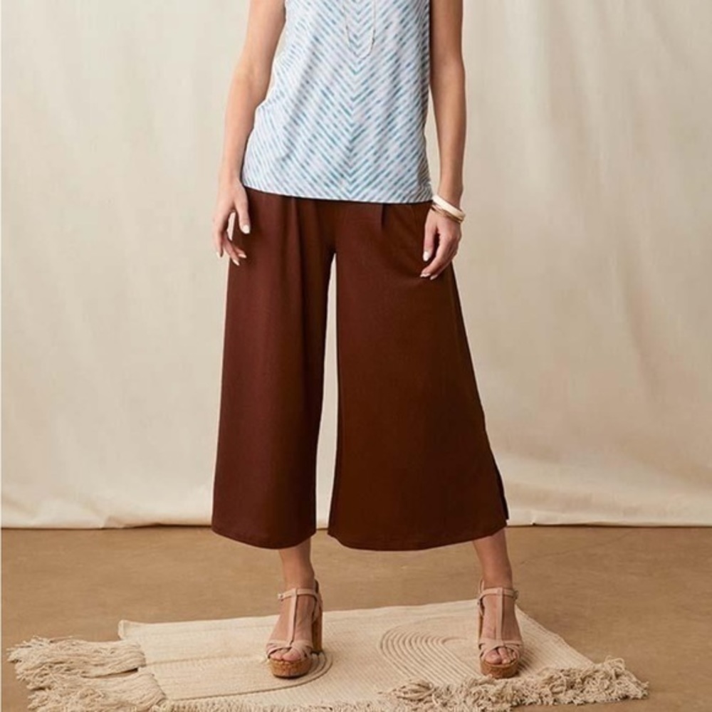 Alice Textured Wide Leg Cropped Pants